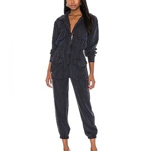 YFB Black Utility Jumpsuit with Zip Front. Size medium.
